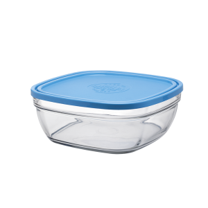 Freshbox - Boite de conservation carrée couvercle bleu 3,1L