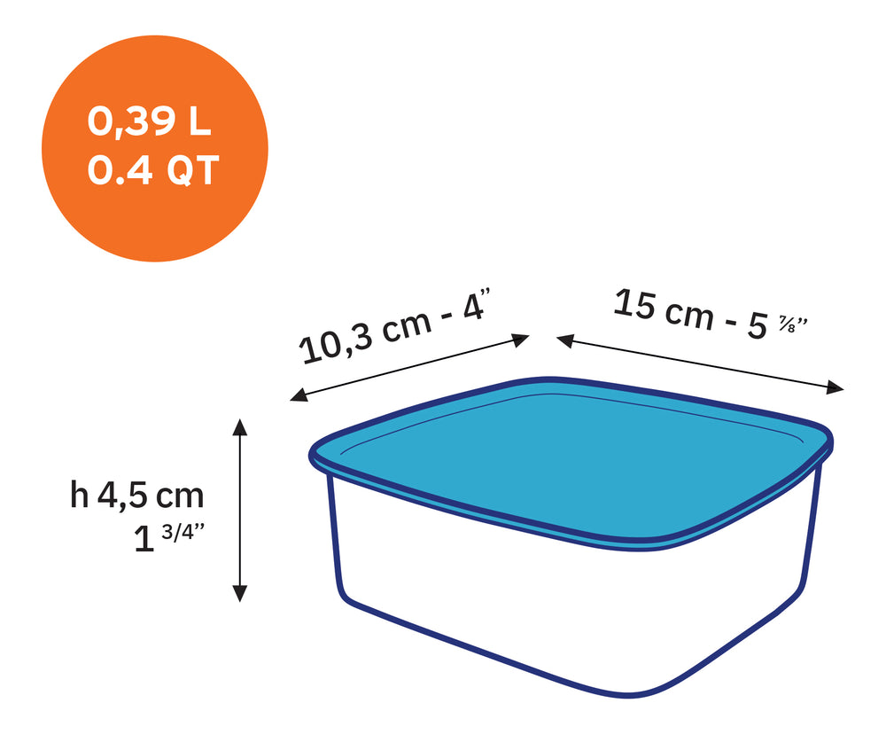 Freshbox - Boite de conservation rectangulaire couvercle blanc 39cl - Image 2
