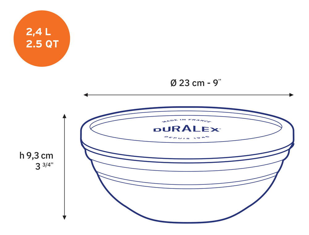 Freshbox - Boite de conservation ronde couvercle bleu 2,4L - Image 2