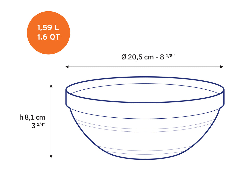 Le Gigogne - Saladier en verre Empilable 1,59L - 20,5cm Vert - Image 2
