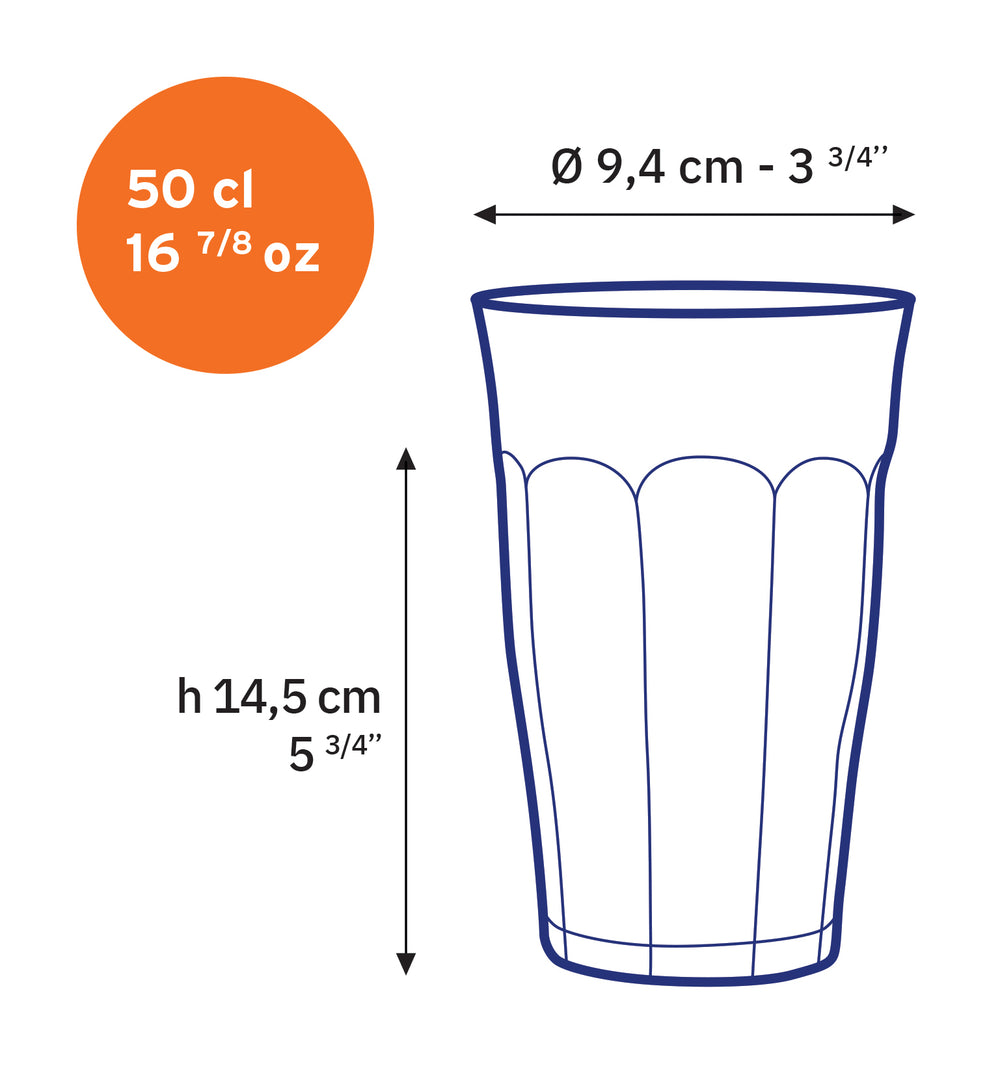 Le Picardie - Verre à eau - Transparent 50cl (Lot de 6) - Image 3