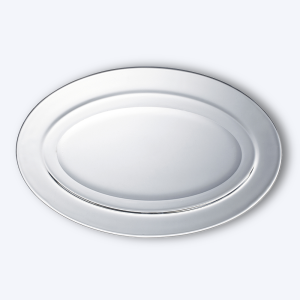 Lys - Plat de service en verre transparent ovale 31cm