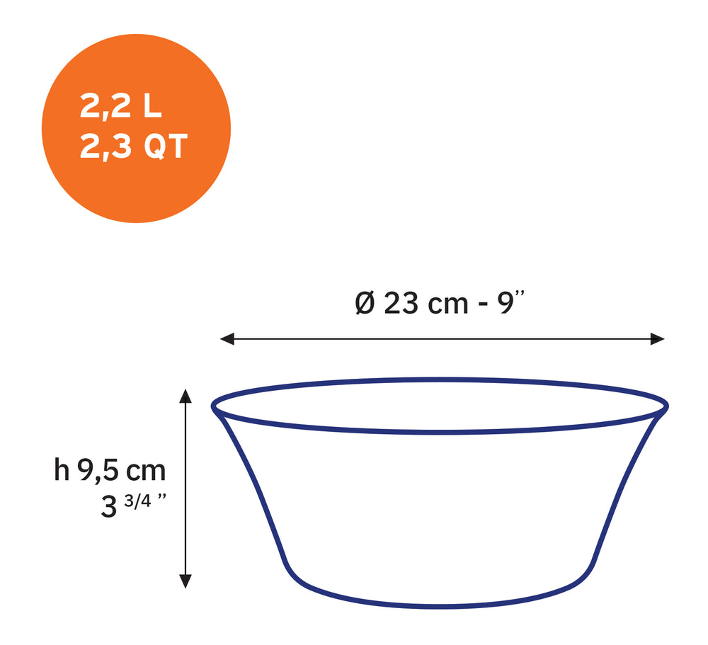 Lys - Saladier en verre - Sépia - 23cm - 2,2l - Image 2