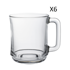 Lys - Mug en verre transparent 31 cl (Lot de 6)