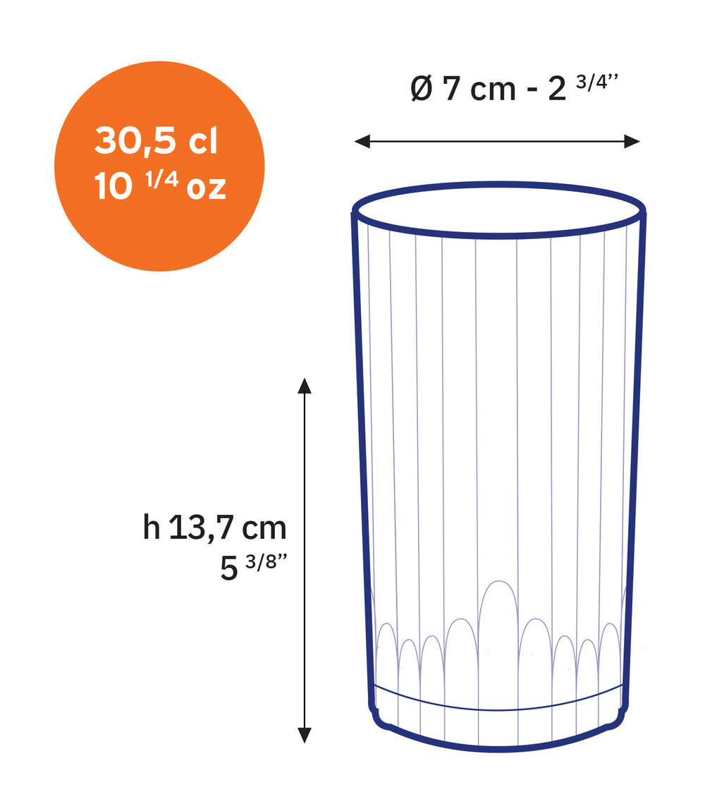 Manhattan - Verre à cocktail haut transparent 30,5 cl - (Lot de 6) - Image 4