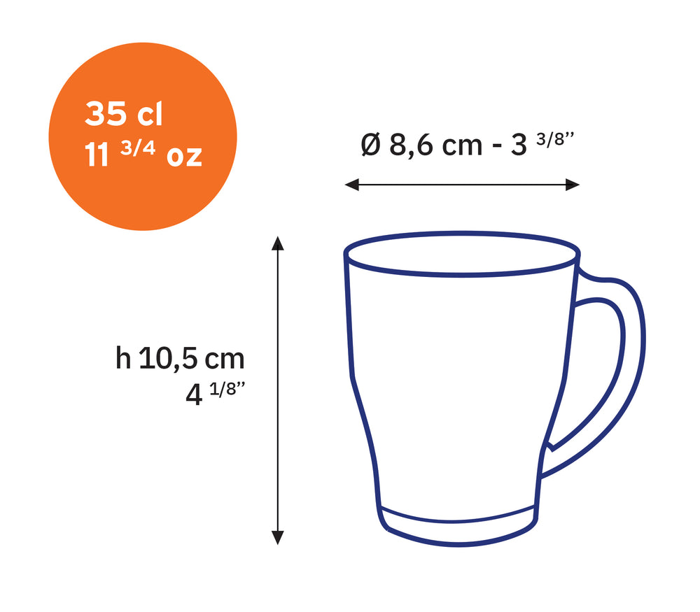 COSY - Mug en verre transparent 35 cl (Lot de 6) - Image 5