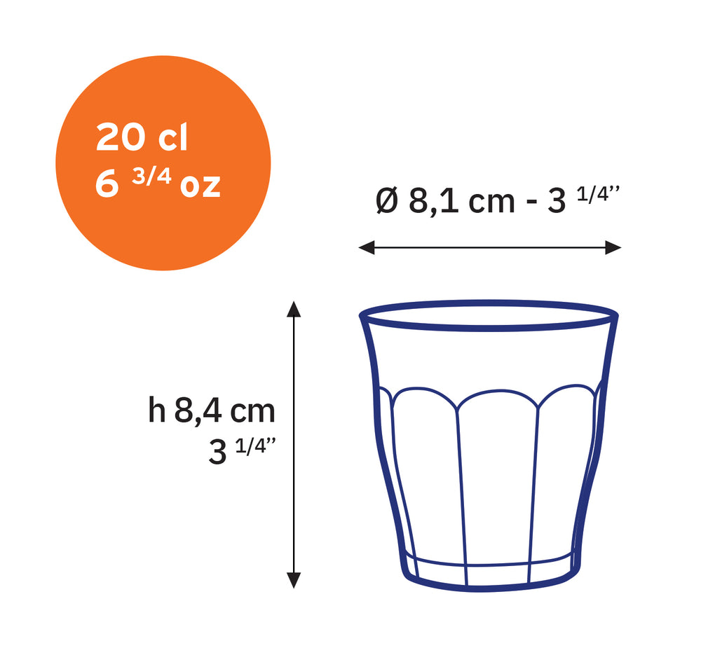 Le Picardie - Verre à eau - Bleu Marine - 20cl (Lot de 6) - Image 2