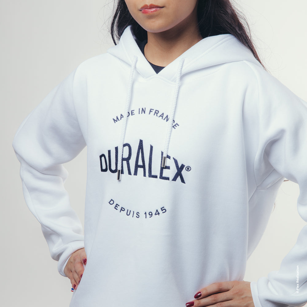 Sweat blanc - Broderie Duralex bleue - Taille M - Image 2